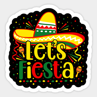 Cinco De Mayo Let's Fiesta Mexican Fiesta Cinco De Mayo Sticker